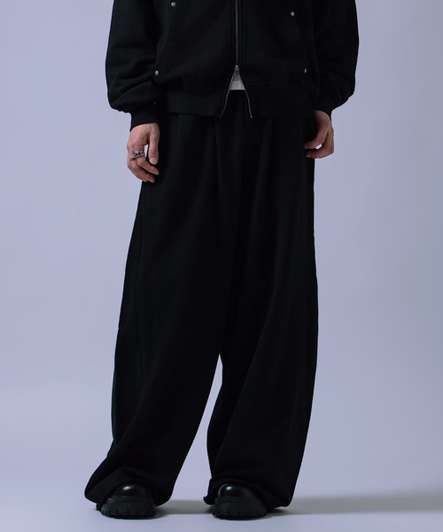 improves(インプローブス)の「裏毛 ワイド カーブパンツ(スウェットパンツ・メンズ・ブラック/チャコール・LARGE/SMALL/MEDIUM)」の5枚目の写真