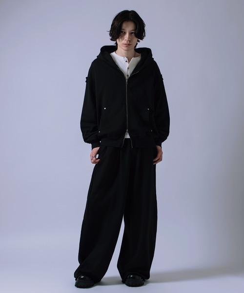 improves(インプローブス)の「裏毛 ワイド カーブパンツ(スウェットパンツ・メンズ・ブラック/チャコール・LARGE/SMALL/MEDIUM)」の8枚目の写真