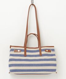 fredy emue | ボーダープリントスクエアトート(ショルダーバッグ)