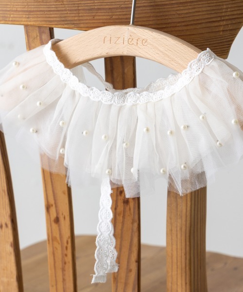 riziere(リジェール)の「パールドットチュール付け襟(付け襟・キッズ・オフホワイト・FREE)」の4枚目の写真