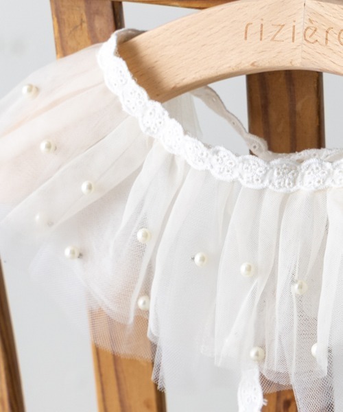 riziere(リジェール)の「パールドットチュール付け襟(付け襟・キッズ・オフホワイト・FREE)」の6枚目の写真
