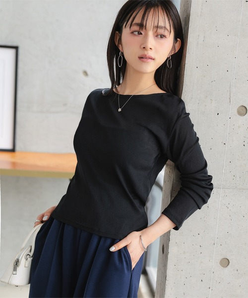 Petitle（プチレ）の「[ 低身長向けサイズ ] 選べる3サイズ シアー長袖Tシャツ（Tシャツ/カットソー・レディース・イエロー/ピンク/オフホワイト/ブラック/ブルー・PL/PM/PS）」の8枚目の写真