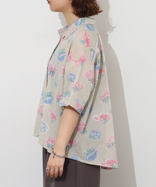 KILKI(キルキー)の「kilki ヤドカリプリントブラウス 半端袖(シャツ/ブラウス・レディース・グレイッシュベージュ/ネイビー系・ONESIZE)」の16枚目の写真