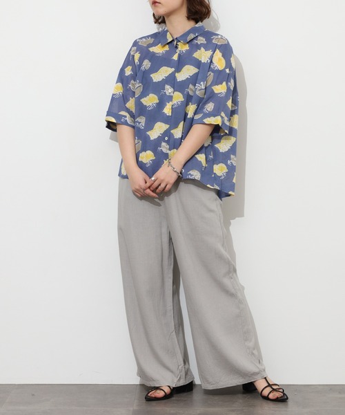 KILKI(キルキー)の「kilki ヤドカリプリントブラウス 半端袖(シャツ/ブラウス・レディース・グレイッシュベージュ/ネイビー系・ONESIZE)」の13枚目の写真