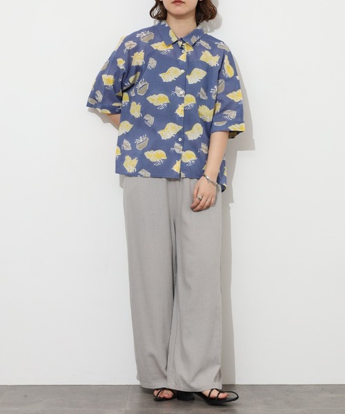 KILKI(キルキー)の「kilki ヤドカリプリントブラウス 半端袖(シャツ/ブラウス・レディース・グレイッシュベージュ/ネイビー系・ONESIZE)」の14枚目の写真