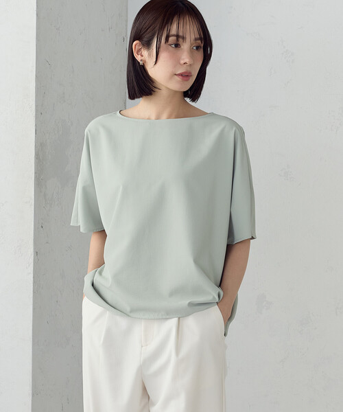 COMME CA ISM(コムサイズム)の「【UVカット・接触冷感・吸水速乾】クールコンフォート Tブラウス(シャツ/ブラウス・レディース・チャコール/ネイビー/イエロー/サックスブルー/オフホワイト/セージグリーン・FREE)」の11枚目の写真