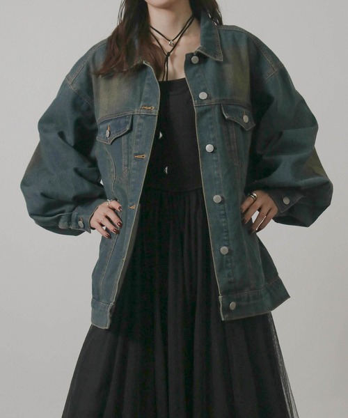 NYLAUS(ナイラス)の「【SG】オーバーサイズデニムジャケット Gジャン(デニムジャケット・レディース・ライトブルー/ブルー/ブラック/ブラウン/イエロー/ブルー系その他2/ピンク/ブルー系その他・L/M)」の5枚目の写真