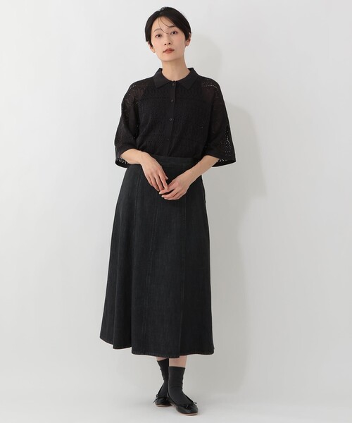 Afternoon Tea(アフタヌーンティー)の「透かし編み襟付きカーディガン(カーディガン/ボレロ・レディース・アイボリー・MEDIUM)」の7枚目の写真