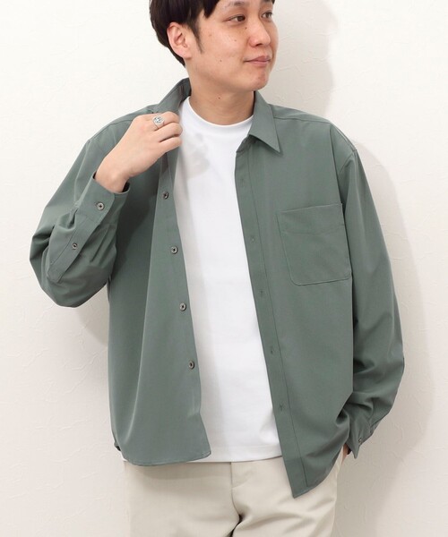 NOLLEY'S LIGHT(ノーリーズライト)の「ドットメッシュ レギュラーカラーシャツ(シャツ/ブラウス・メンズ・ネイビー/グレイッシュブルー・M/L)」の10枚目の写真