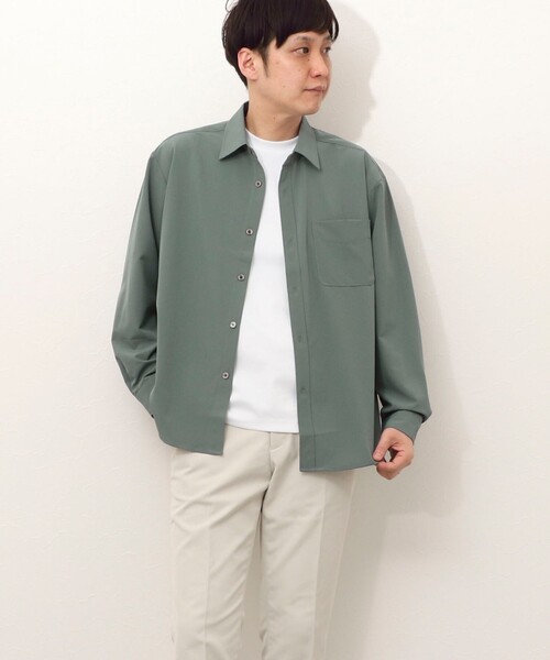 NOLLEY'S LIGHT(ノーリーズライト)の「ドットメッシュ レギュラーカラーシャツ(シャツ/ブラウス・メンズ・ネイビー/グレイッシュブルー・M/L)」の9枚目の写真