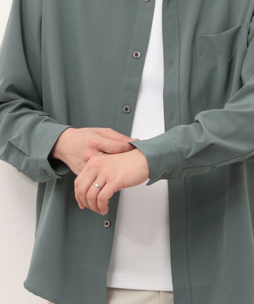 NOLLEY'S LIGHT(ノーリーズライト)の「ドットメッシュ レギュラーカラーシャツ(シャツ/ブラウス・メンズ・ネイビー/グレイッシュブルー・M/L)」の3枚目の写真