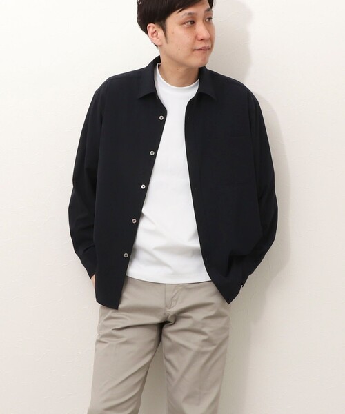 NOLLEY'S LIGHT(ノーリーズライト)の「ドットメッシュ レギュラーカラーシャツ(シャツ/ブラウス・メンズ・ネイビー/グレイッシュブルー・M/L)」の21枚目の写真