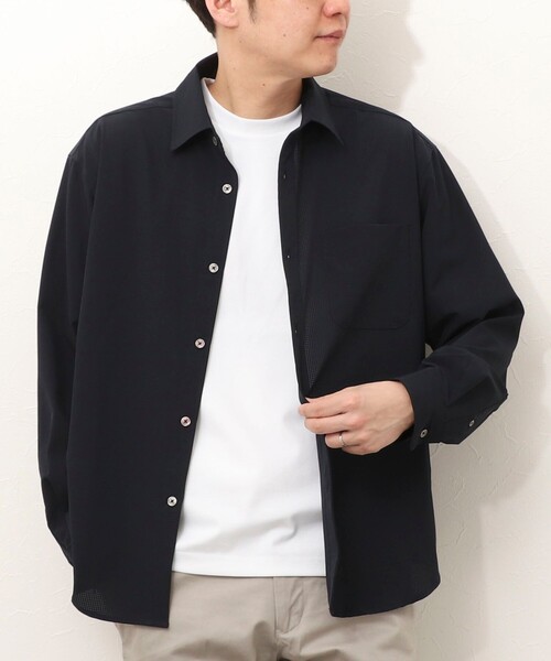 NOLLEY'S LIGHT(ノーリーズライト)の「ドットメッシュ レギュラーカラーシャツ(シャツ/ブラウス・メンズ・ネイビー/グレイッシュブルー・M/L)」の20枚目の写真