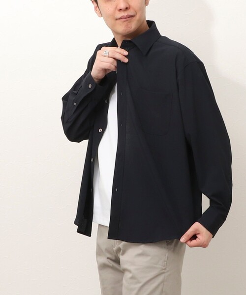 NOLLEY'S LIGHT(ノーリーズライト)の「ドットメッシュ レギュラーカラーシャツ(シャツ/ブラウス・メンズ・ネイビー/グレイッシュブルー・M/L)」の15枚目の写真