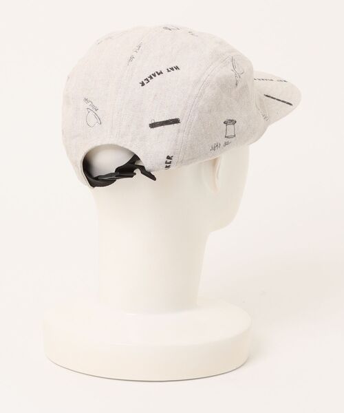 KIJIMA TAKAYUKI(キジマ タカユキ)の「KIJIMA TAKAYUKI LINEN COTTON PRINTED JET CAP(キャップ・メンズ・ブラック/オフホワイト・FREE)」の5枚目の写真