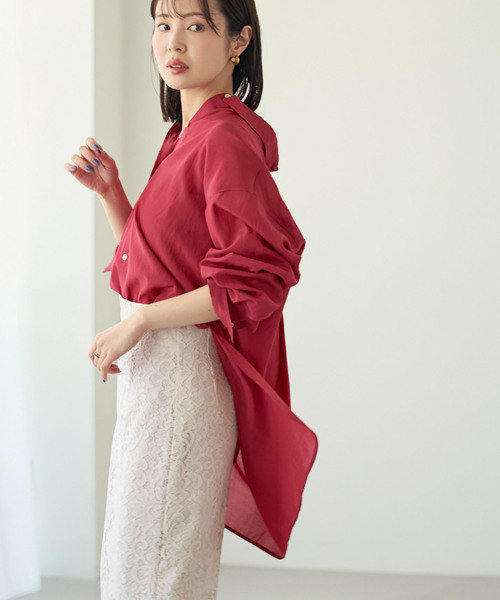 Noble（ノーブル）の「《追加・新色》シルキーコットンフォルムシャツ（シャツ/ブラウス・レディース・ブラウン/レッド系その他・FREE）」の2枚目の写真