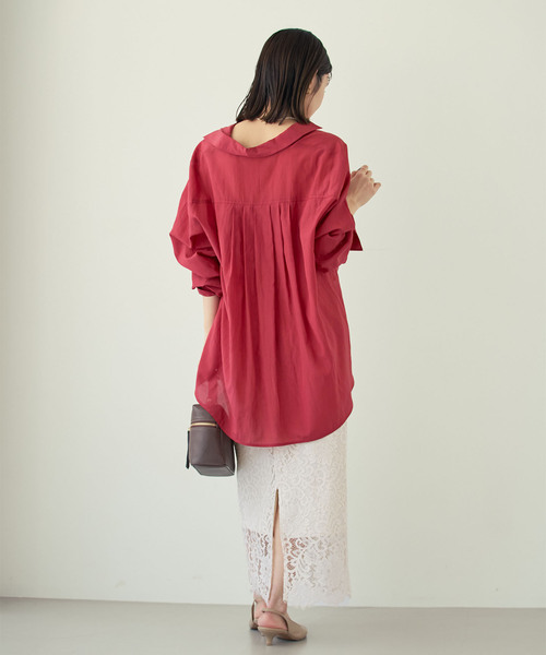 Noble（ノーブル）の「《追加・新色》シルキーコットンフォルムシャツ（シャツ/ブラウス・レディース・ブラウン/レッド系その他・FREE）」の3枚目の写真