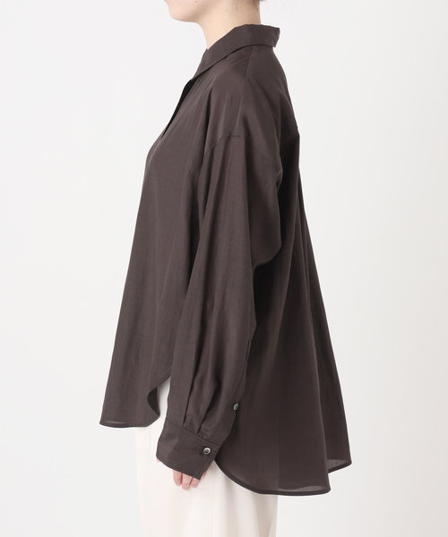 Noble（ノーブル）の「《追加・新色》シルキーコットンフォルムシャツ（シャツ/ブラウス・レディース・ブラウン/レッド系その他・FREE）」の5枚目の写真