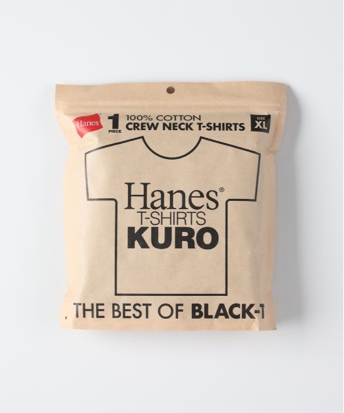 HANES(ヘインズ)の「【S~XLサイズ】KURO クルーネック半袖Tシャツ(Tシャツ/カットソー・メンズ・ブラック・L/M/S/XL)」の2枚目の写真