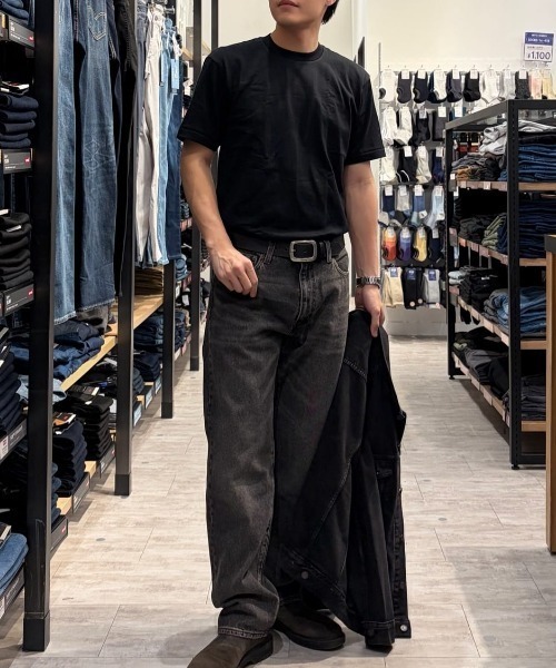 HANES(ヘインズ)の「【S~XLサイズ】KURO クルーネック半袖Tシャツ(Tシャツ/カットソー・メンズ・ブラック・L/M/S/XL)」の12枚目の写真
