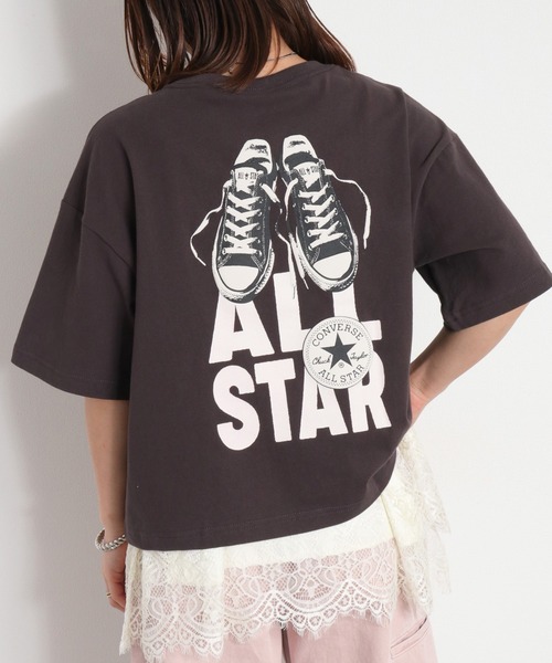 CONVERSE(コンバース)の「【CONVERSE】CVローカットシューズプリント ショートスリーブTee(Tシャツ/カットソー・レディース・ブラック/グリーン/ホワイト・M)」の22枚目の写真