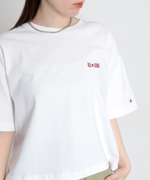 CONVERSE(コンバース)の「【CONVERSE】CVローカットシューズプリント ショートスリーブTee(Tシャツ/カットソー・レディース・ブラック/グリーン/ホワイト・M)」の14枚目の写真