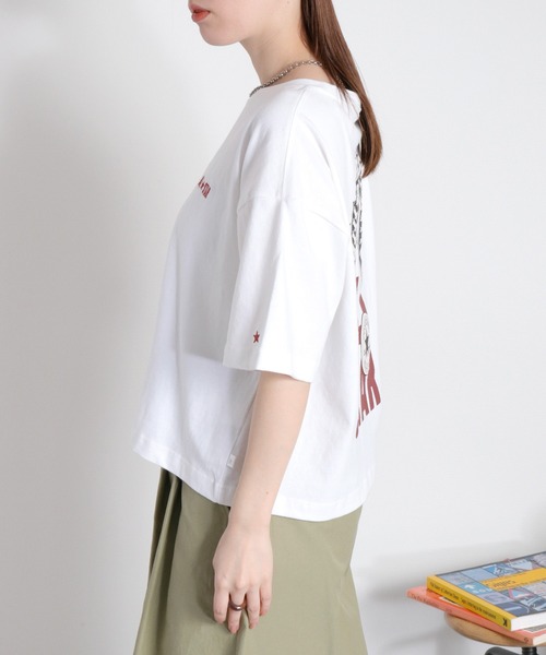 CONVERSE(コンバース)の「【CONVERSE】CVローカットシューズプリント ショートスリーブTee(Tシャツ/カットソー・レディース・ブラック/グリーン/ホワイト・M)」の9枚目の写真