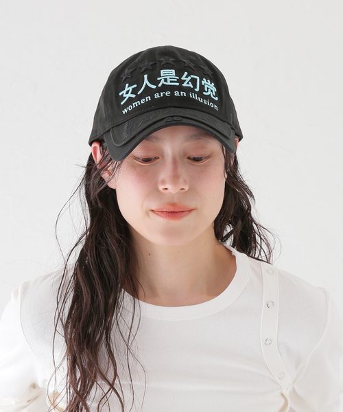 Oriens JOURNAL STANDARD（オリエンス ジャーナルスタンダード）の「【Praying/プレイング】 Women Are An Illusion Hat（キャップ・レディース・ブラック・FREE）」の3枚目の写真