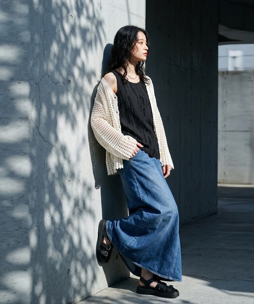 antiqua（アンティカ）の「水彩柄 タンクトップ（タンクトップ・レディース・ミックスグレー/ブラック・ONESIZE）」の6枚目の写真