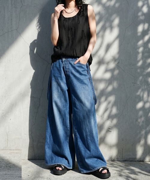antiqua（アンティカ）の「水彩柄 タンクトップ（タンクトップ・レディース・ミックスグレー/ブラック・ONESIZE）」の4枚目の写真