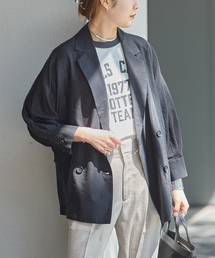 journal standard L'essage（ジャーナルスタンダードレサージュ）の「シアーストライプ/無地ドルマンジャケット（テーラードジャケット）」