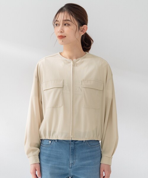 UNTITLED(アンタイトル)の「【古畑星夏さん着用/洗える】シアーブルゾン(ブルゾン・レディース・ブラック/カーキ/ナチュラル・00/02/04/44/48/50)」の17枚目の写真