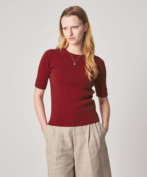 Steven Alan（スティーブンアラン）の「＜Steven Alan＞リブ プルオーバー ニット（ニット/セーター・レディース・レッド/オリーブ/オフホワイト・FREE）」の3枚目の写真