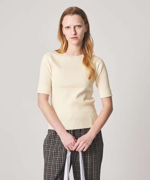 Steven Alan（スティーブンアラン）の「＜Steven Alan＞リブ プルオーバー ニット（ニット/セーター・レディース・レッド/オリーブ/オフホワイト・FREE）」の2枚目の写真