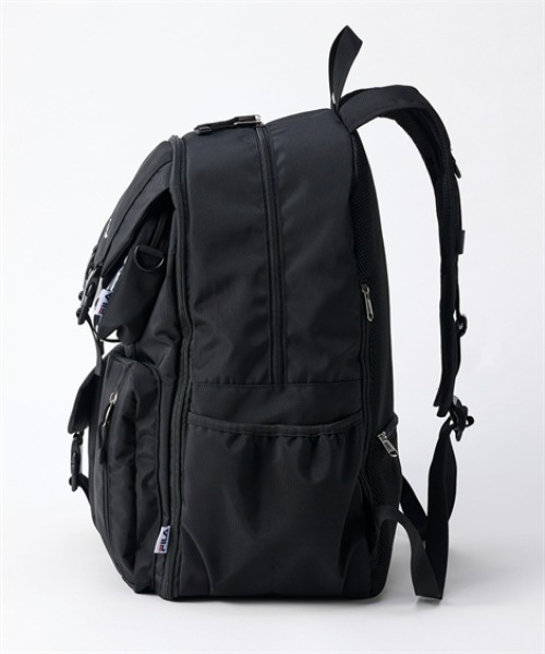 nissen(ニッセン)の「FILA ショルダーバッグ付拡張型11ポケットはっ水ドデカリュックサック(A3対応)(PC収納)(約48L)(バックパック/リュック・レディース・ブラック・FREE)」の3枚目の写真
