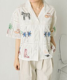 ear PAPILLONNER（イアパピヨネ）の「方眼刺繍シャツ【SUM1 STYLE】（シャツ/ブラウス）」