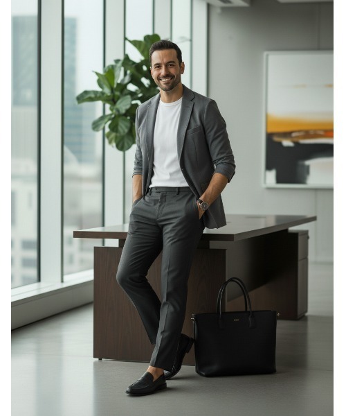 Perfect Suit FActory(パーフェクトスーツファクトリー)の「ライト(軽量)セットアップスーツ グレー/ブラウン/ネイビー(スーツセット・メンズ・ネイビー/グレー/ブラウン・LL/S/M/L)」の2枚目の写真