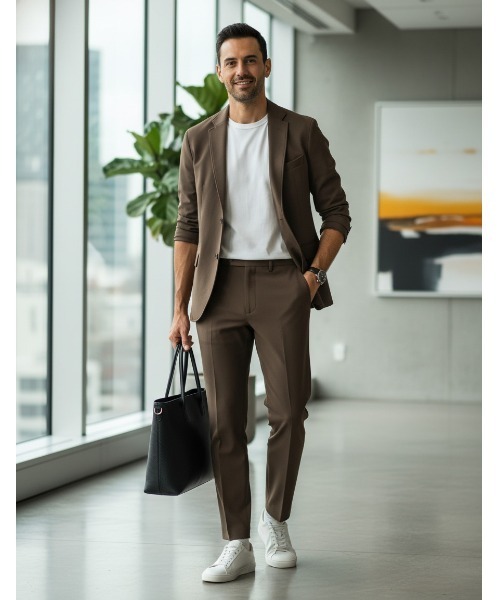 Perfect Suit FActory（パーフェクトスーツファクトリー）の「ライト（軽量）セットアップスーツ　グレー/ブラウン/ネイビー（セットアップ・メンズ・ネイビー/グレー/ブラウン/カーキ/ブラック・LL/S/M/L）」の14枚目の写真
