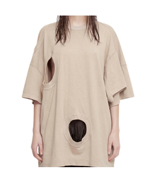 ASPARAGUS（アスパラガス）の「プラススリーブマルチホールTシャツ_ブラウン（Tシャツ/カットソー）」