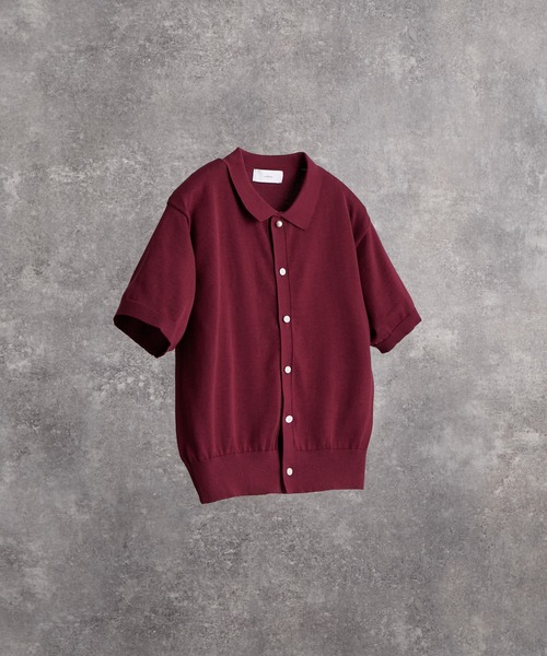 ADRER(アドラー)の「Short Sleeve Knit Shirt Cardigan / Machine Washable / ショートスリーブ ニットシャツカーディガン(マシンウォッシャブル)(カーディガン/ボレロ・メンズ・チャコールグレー/ワイン/ライトグレー・M/XS/L/S)」の20枚目の写真