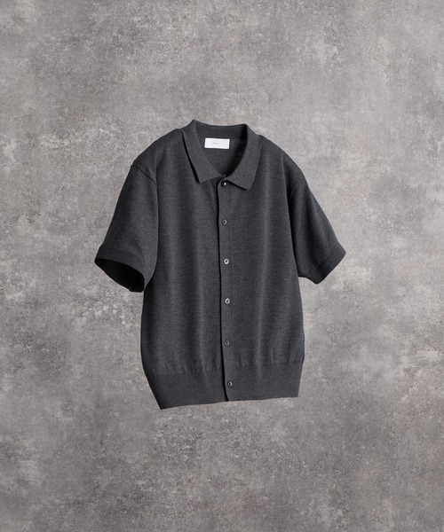 ADRER(アドラー)の「Short Sleeve Knit Shirt Cardigan / Machine Washable / ショートスリーブ ニットシャツカーディガン(マシンウォッシャブル)(カーディガン/ボレロ・メンズ・チャコールグレー/ワイン/ライトグレー・M/XS/L/S)」の22枚目の写真