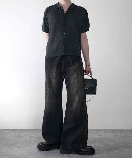 な*の様 a machine カーディガン Short Sleeve Knit Shirt Cardigan / Machine Washable ／ ショート