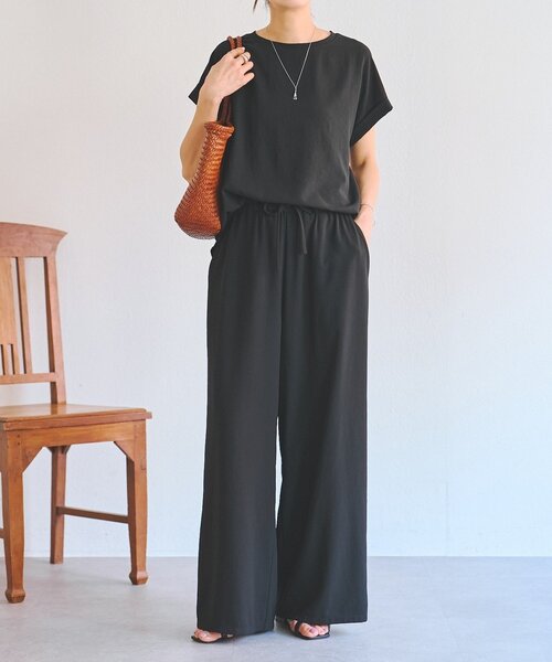 BEARDSLEY（ビアズリー）の「ストレッチジョーゼットパンツ（その他パンツ・レディース・ブラック/ネイビー・0/1）」の6枚目の写真