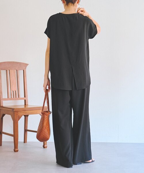 BEARDSLEY（ビアズリー）の「ストレッチジョーゼットパンツ（その他パンツ・レディース・ブラック/ネイビー・0/1）」の8枚目の写真