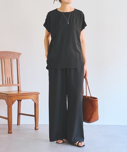 BEARDSLEY（ビアズリー）の「ストレッチジョーゼットパンツ（その他パンツ・レディース・ブラック/ネイビー・0/1）」の9枚目の写真