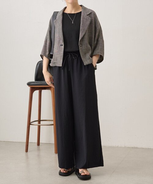 BEARDSLEY（ビアズリー）の「ストレッチジョーゼットパンツ（その他パンツ・レディース・ブラック/ネイビー・0/1）」の10枚目の写真