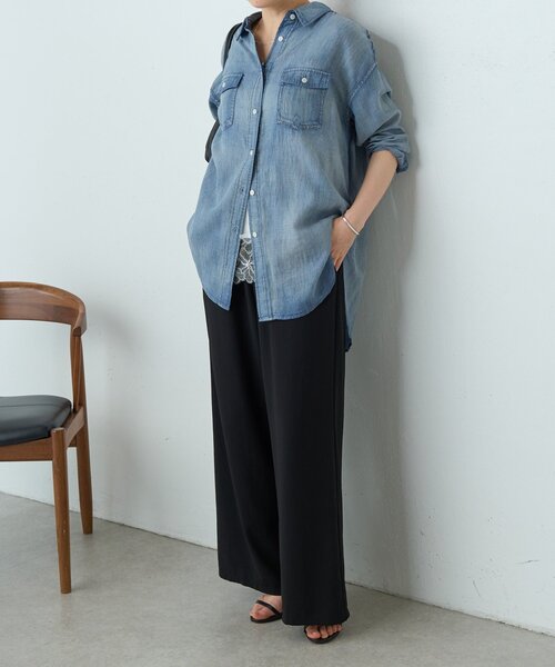 BEARDSLEY（ビアズリー）の「ストレッチジョーゼットパンツ（その他パンツ・レディース・ブラック/ネイビー・0/1）」の13枚目の写真