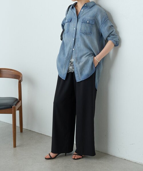 BEARDSLEY（ビアズリー）の「ストレッチジョーゼットパンツ（その他パンツ・レディース・ブラック/ネイビー・0/1）」の14枚目の写真