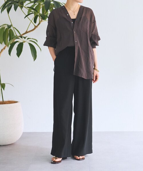 BEARDSLEY（ビアズリー）の「ストレッチジョーゼットパンツ（その他パンツ・レディース・ブラック/ネイビー・0/1）」の17枚目の写真