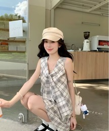 ノースリーブベストワンピース